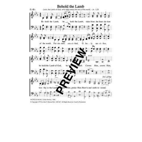 Behold the Lamb-PDF Sheet Music