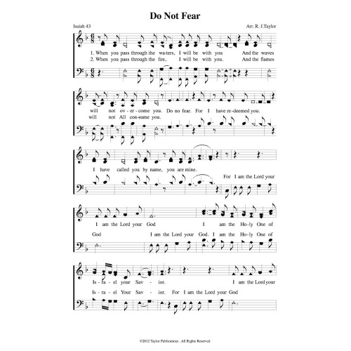 Do Not Fear - PDF Song Sheet