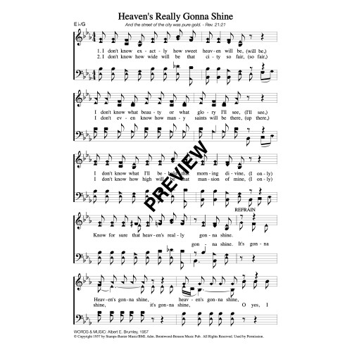 Heaven's Really Gonna Shine-PDF Sheet Music