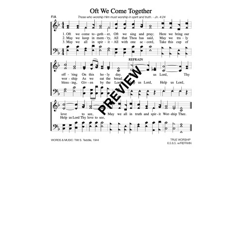 Oft We Come Together-PDF Sheet Music