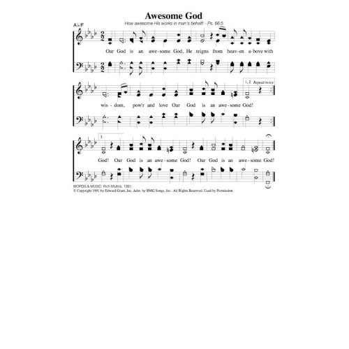 Awesome God - PDF Song Sheet