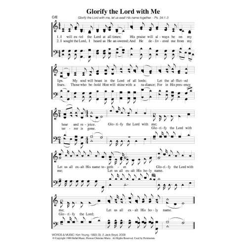 Glorify the Lord With Me - PDF Song Sheet