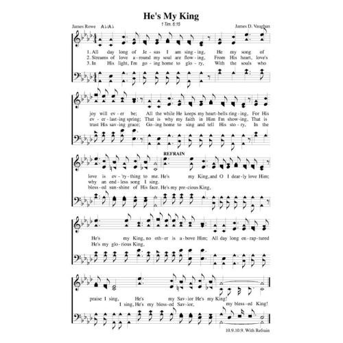 He's My King - PDF SONG SHEET