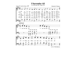 I Surrender All - PDF Song Sheet