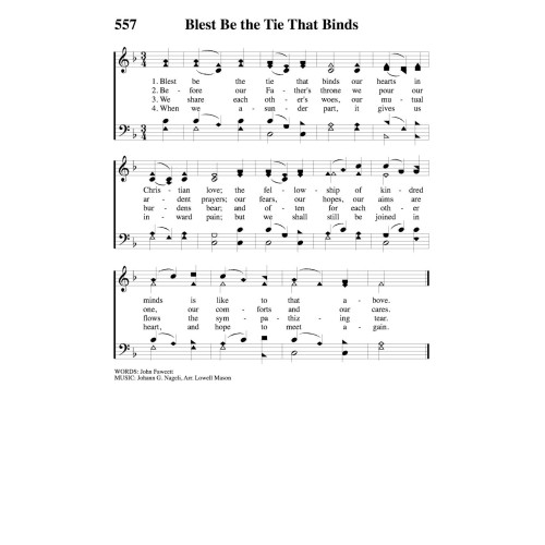 Blest Be the Tie that Binds-PDF Song Sheet