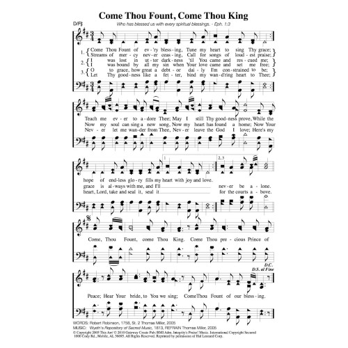 Come Thou Fount-Come Thou King PDF Song Sheets