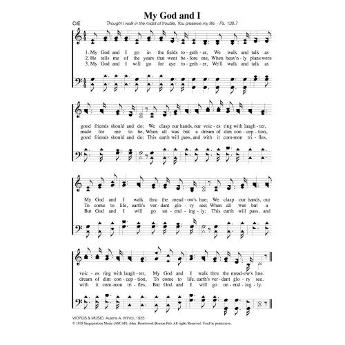 My God and I - PDF SONG SHEET