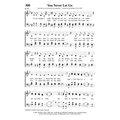 You Never Let Go PDF Song Sheet