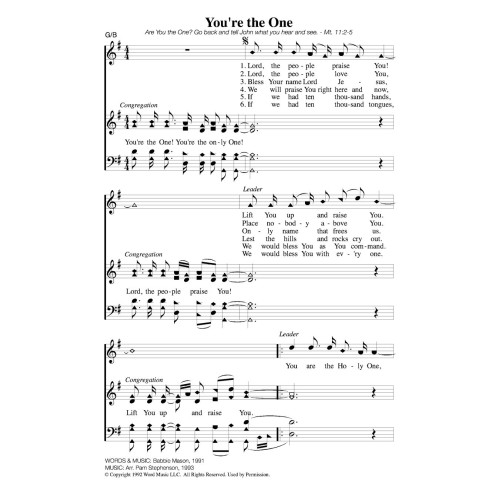 You're the One-PDF Song Sheet